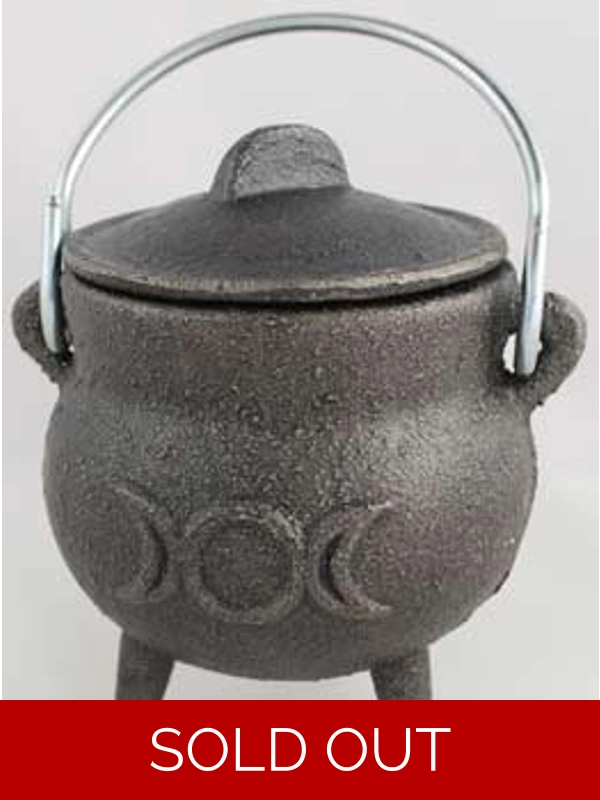 Halloween Cast Iron Cauldron with Triple Moon Design 11cm